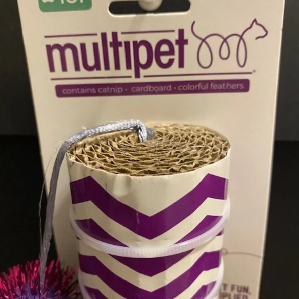 Multipet: Cat Roller (Purple) w/ a bell and a feather